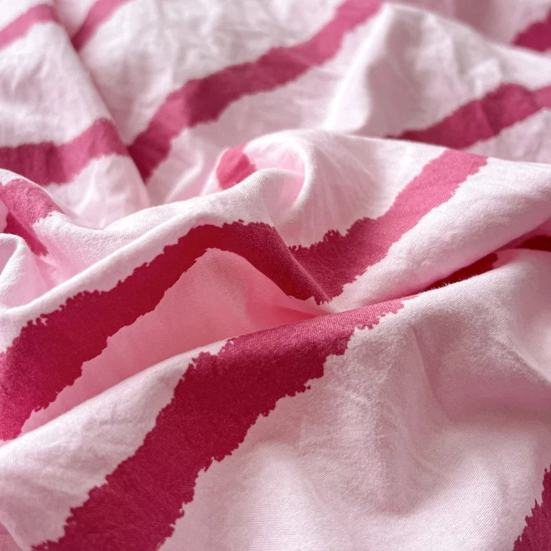 STORESDE Pink Striped Duvet Cover Single/Full/Queen Size housse de couette Comfortable Quilt Cover for Adults fundas nordicas cama 150