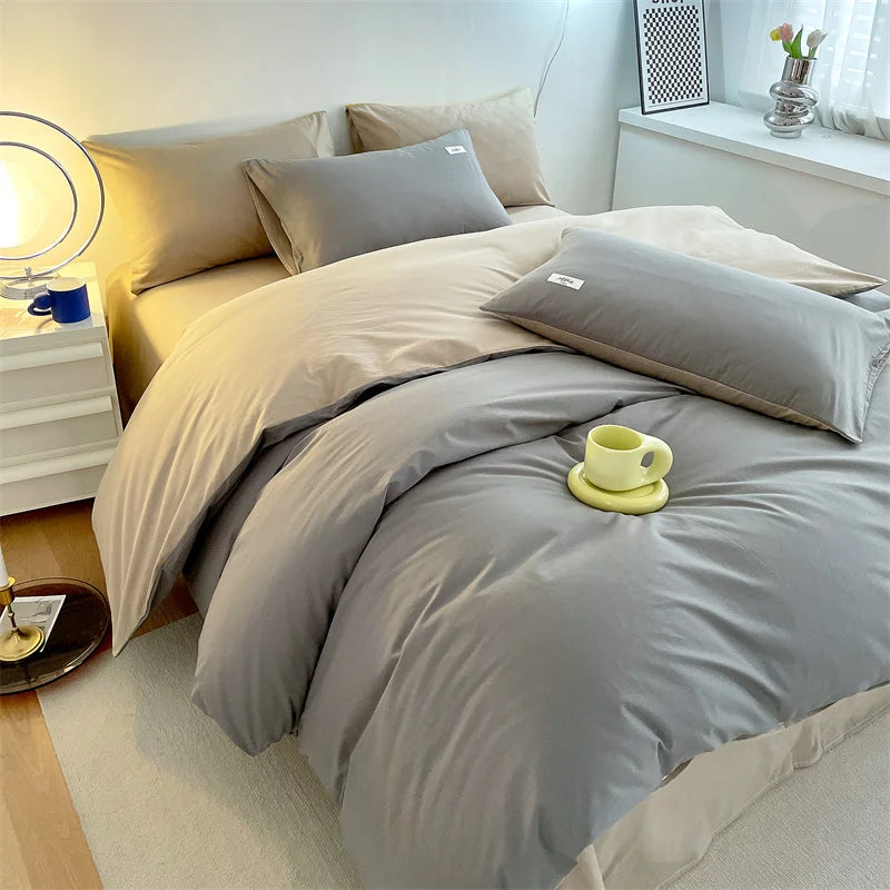 STORESDE INS style high luxury solid color double-sided style single couple quilt cover soft luxury hotel & apartment & home bedding