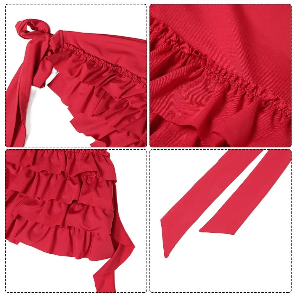 STORESDE Embroidered Flower Lace Mini Skirt Irregular See Through Ruched Skirts Lace-up Design High Waist Pleated Skirts