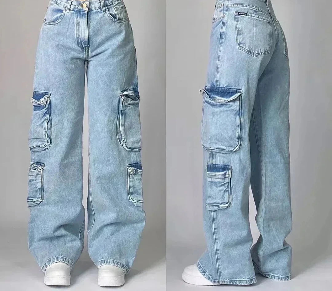 STORESDE 2025 New American Trend Retro Hip-hop Embroidery Pattern Baggy Jeans For Men And Women Y2K Harajuku Gothic Wide Pants Streetwear