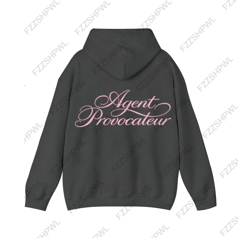 STORESDE Harajuku hooded sweatshirt aesthetically pleasing fashionable unique streetwear letter print American retro everyday casual tops