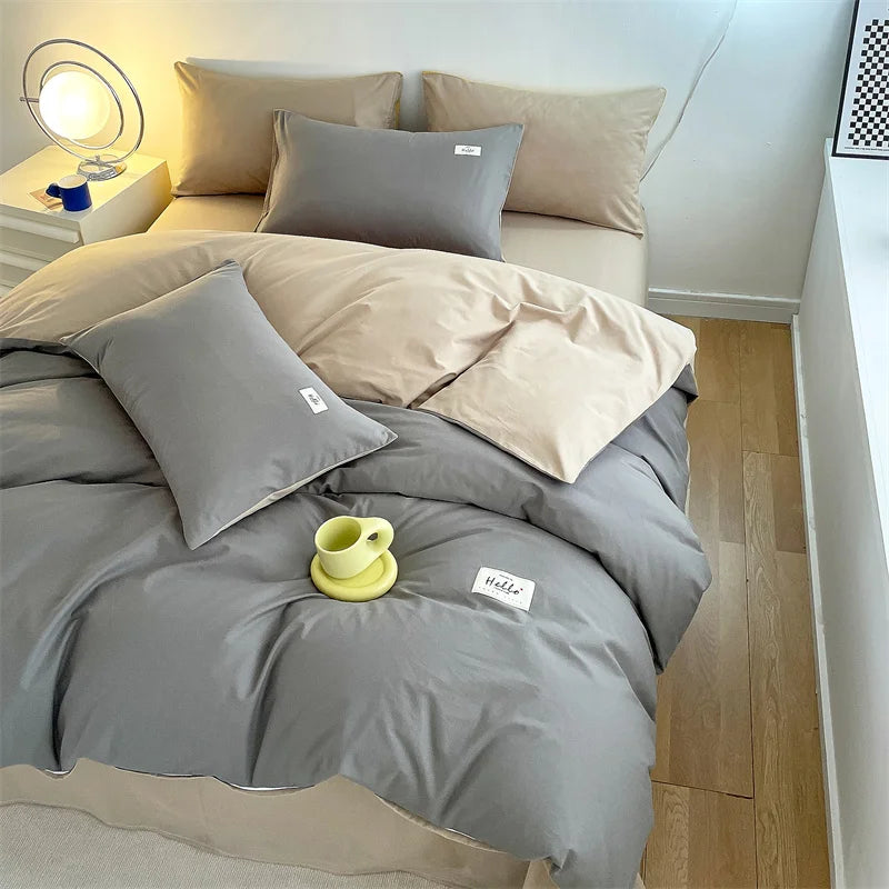 STORESDE INS style high luxury solid color double-sided style single couple quilt cover soft luxury hotel & apartment & home bedding