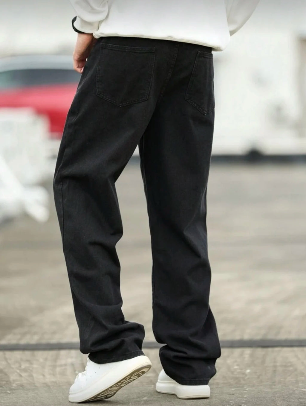 STORESDE Men's Wide Leg Jeans - Oversized Straight Fit Denim Pants with Casual Drop Crotch