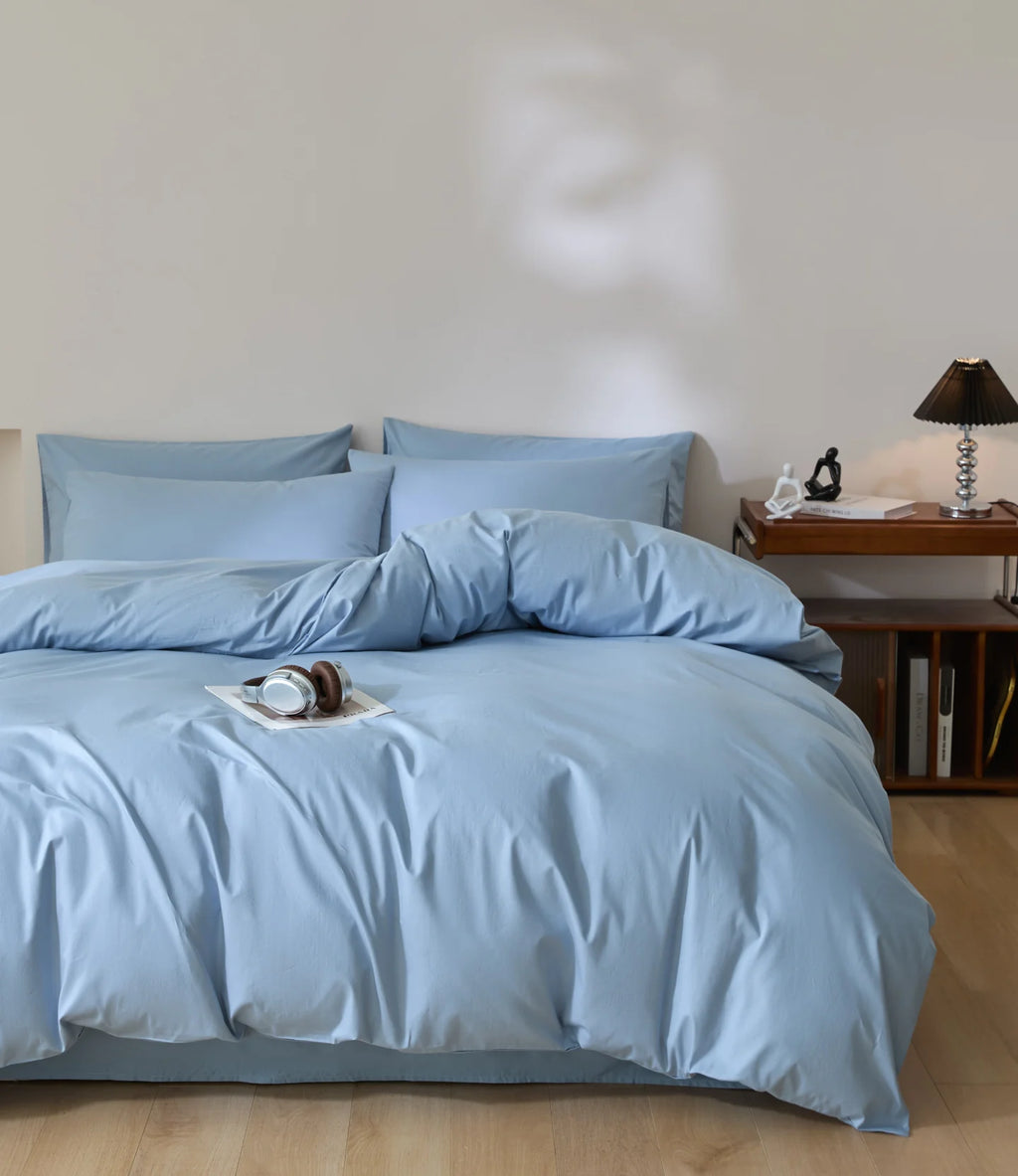STORESDE 3pcs 100% Egyptian Cotton Duvet Cover Set 1pc Duvet Cover and 2pcs Pillowcases 150*200/220*220cm Single/double Queen King Size