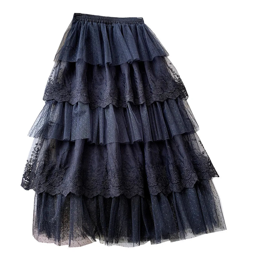 STORESDE 2026 New Spring Fashion Women Skirts Women Lace Skirts Long Lace Skirt Women Fashion Clothing K68