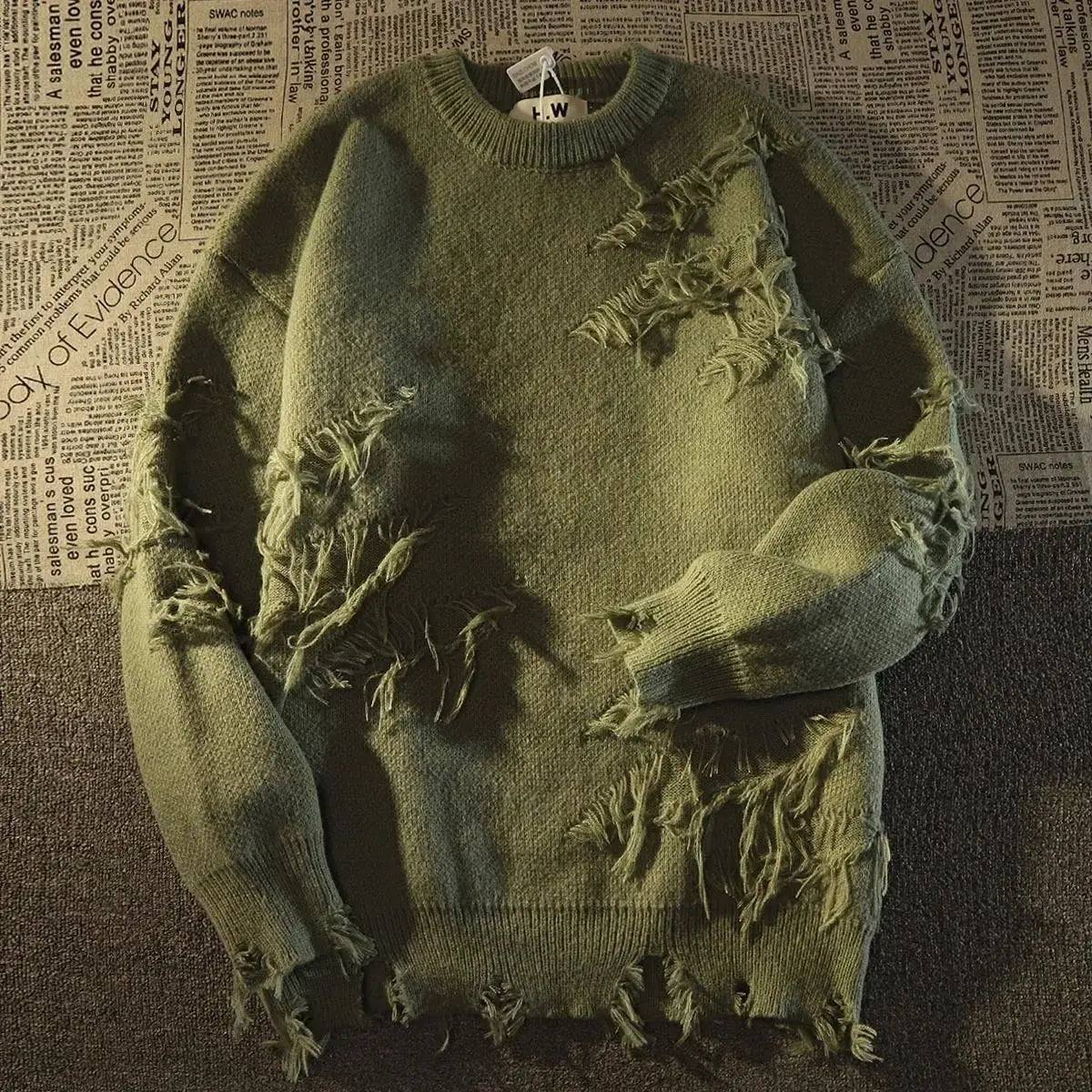 STORESDE American New Fashion Round Neck Long-sleeved Loose Sweater Sweater Jacquard Eye Pattern Hip Hop Popular Casual Couple Pullover