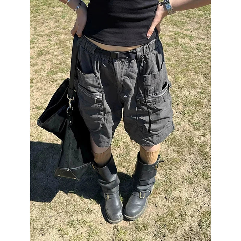 STORESDE Retro Calf Length Baggy Emo Denim Trouser 2026 Summer Solid High Waist Y2K 2000s Pants Women's Casual Harajuku Black Loose Jeans