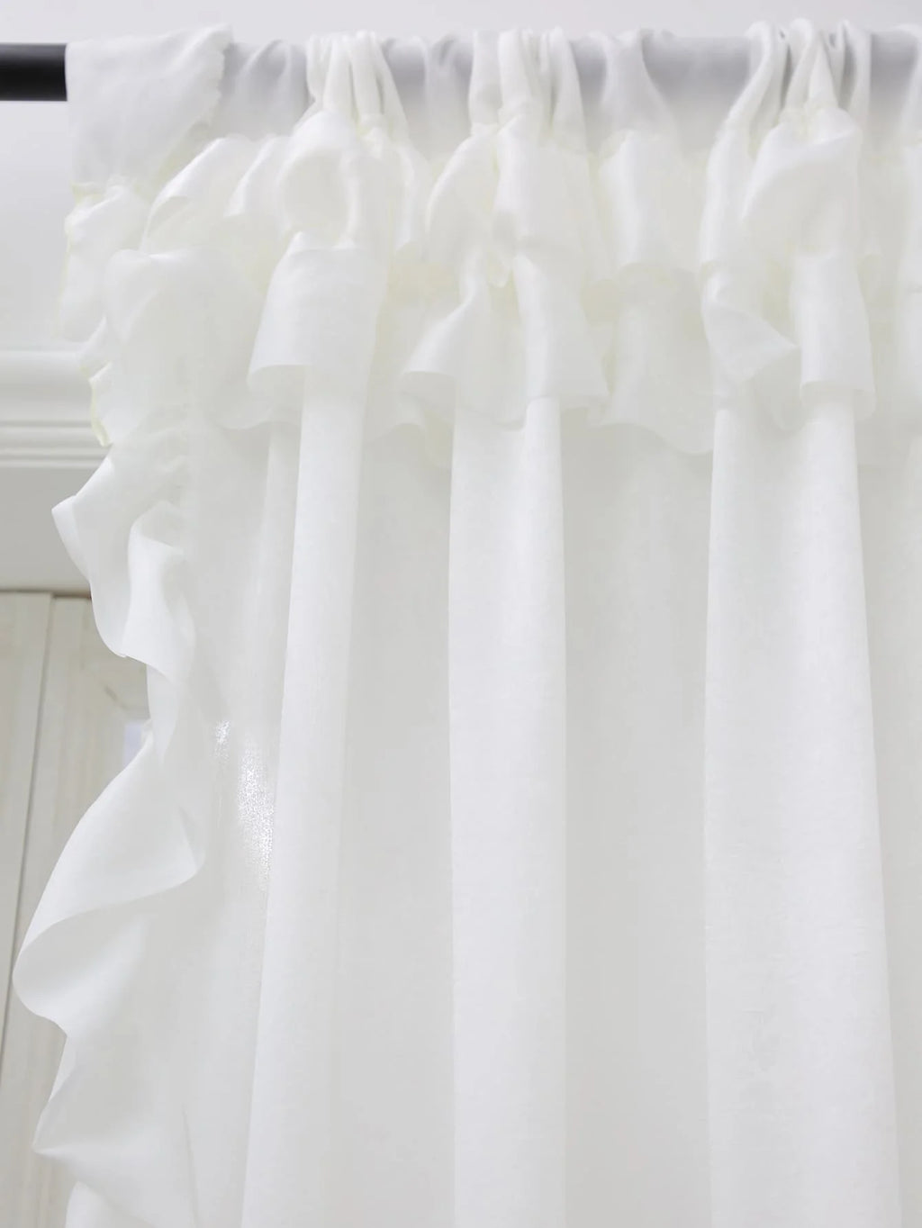 STORESDE White Smooth Velvet Double Hat Curtains, Decoration For Living Room And Bedroom Windows, White Curtains For Weddings, Gatherings