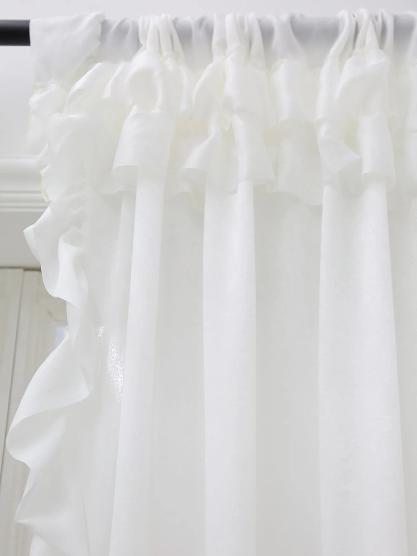 STORESDE White Smooth Velvet Double Hat Curtains, Decoration For Living Room And Bedroom Windows, White Curtains For Weddings, Gatherings