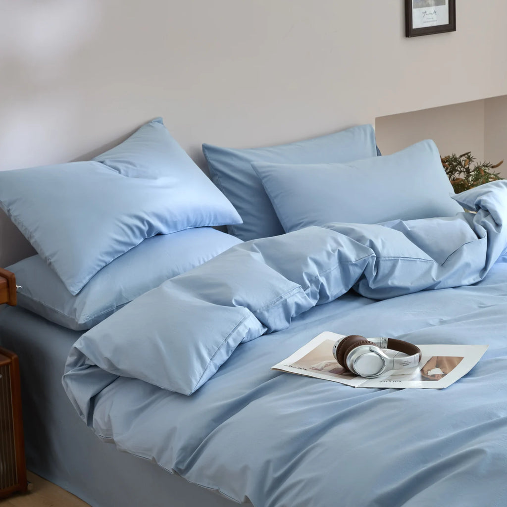 STORESDE 3pcs 100% Egyptian Cotton Duvet Cover Set 1pc Duvet Cover and 2pcs Pillowcases 150*200/220*220cm Single/double Queen King Size