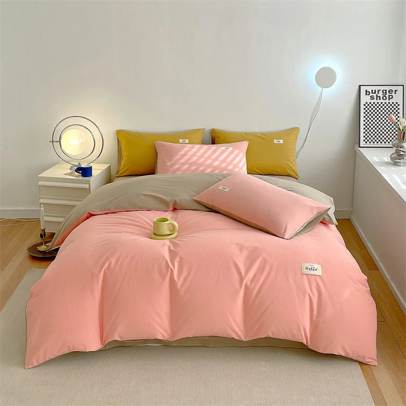 STORESDE INS style high luxury solid color double-sided style single couple quilt cover soft luxury hotel & apartment & home bedding