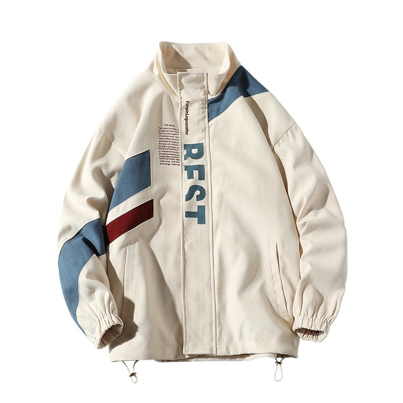 STORESDE Patchwork Sports Jacket Men Hip Hop Street Loose Outwear Casual Turn Down Collar Jackets Trend Couples Coat 2026 New Male Jacket