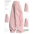 STORESDE Y2K Women's Pink Wide Leg Sweatpants 2025 New Fashion Letter Print Drawstring Waist Casual Streetwear Trousers