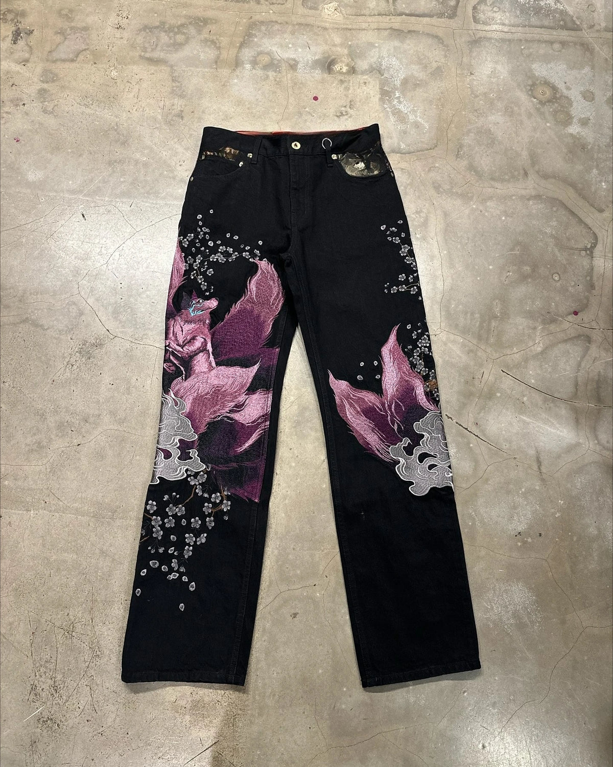 STORESDE Japanese Harajuku Jeans Mens New Dragon High Quality Jeans Gothic Y2K Vintage Hip Hop Streetwear Denim Fabric Wide Leg Pants