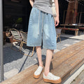 STORESDE Summer Boyfriend Plus Size Jeans Shorts Woman Casual Loose Wide Leg Bermudas Baggy Denim Shorts Women Lace Up Half Short Pants