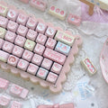 STORESDE Cat Keycaps Cute Keycap Set of Keys PBT Key Cap Gift EAO Sublimation Mechanical Keyboard Cap 2.25 U 2.75U for Alice