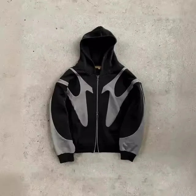 STORESDE Streetwear Y2K Zip Up Hoodie Men Women New Style Gothic Long Sleeve Jacket Sweatshirt Harajuku Hip Hop Oversized Hoodie Clothes