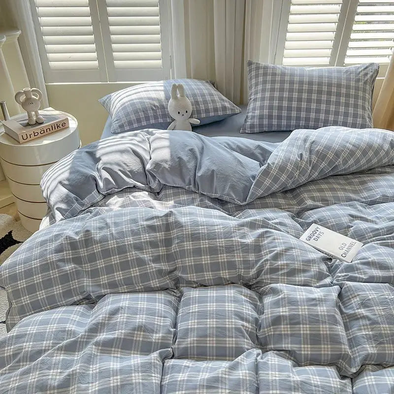 STORESDE Classic Duvet Cover Set with Pillowcases Flat Sheet Nordic Style No Comforter 2025 New Bedding Kit Double Twin Size Bed Linens