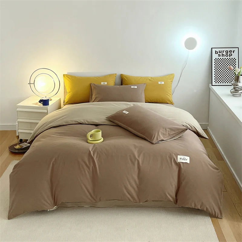 STORESDE INS style high luxury solid color double-sided style single couple quilt cover soft luxury hotel & apartment & home bedding