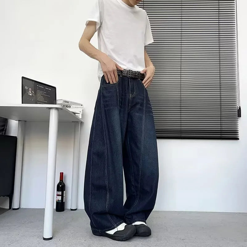 STORESDE New Men's American Goth Letter Printed Baggy Denim Pantalones Spring Y2K Streetwear Straight Jeans Hip Hop Fashion Jean Trousers