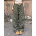 STORESDE High Street Female Straight Leg Trousers Girls Chic Retro High Waist Slacks Lady Fashion Comfortable Baggy Cargo Pants