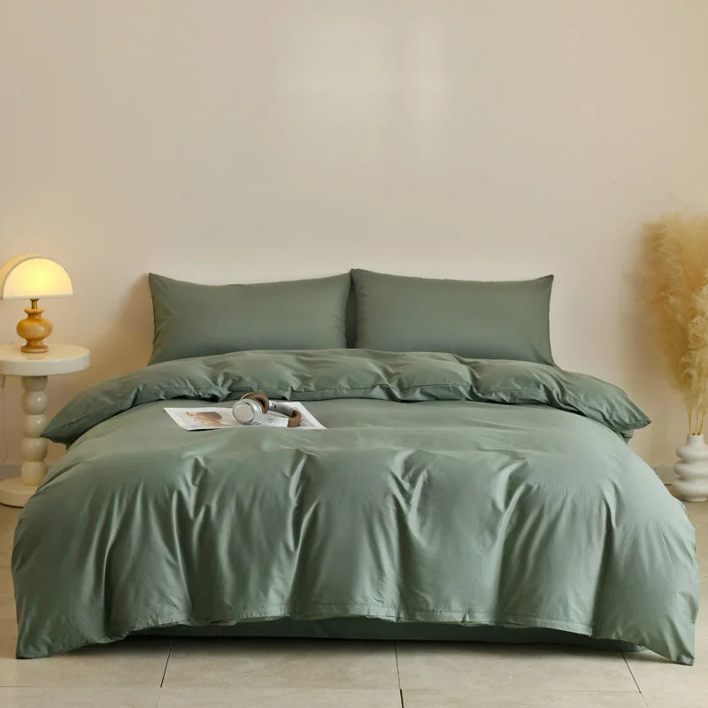 STORESDE 3pcs 100% Egyptian Cotton Duvet Cover Set 1pc Duvet Cover and 2pcs Pillowcases 150*200/220*220cm Single/double Queen King Size