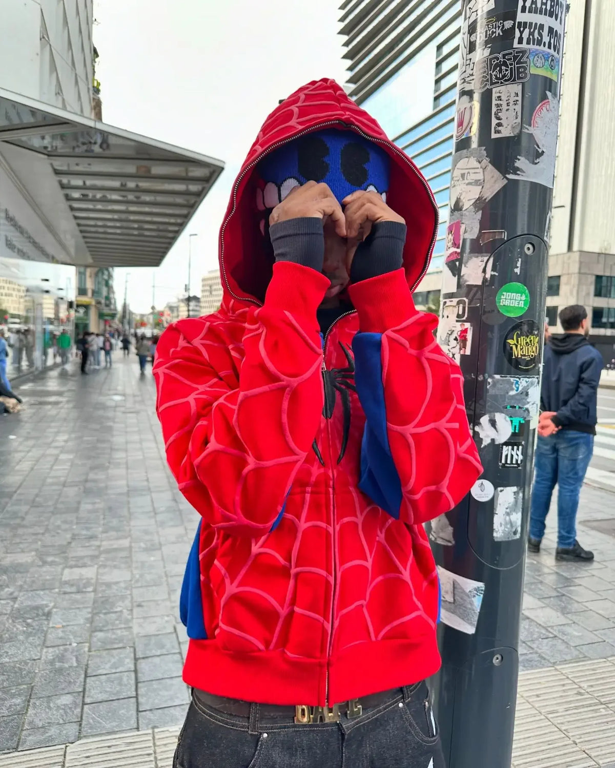 STORESDE Y2k Retro Gothic America Spider Foaming 3d Print Hoodies Fashion Oversized Loose Full Zipper Hoodie Men Jacket Street Sweatshirt