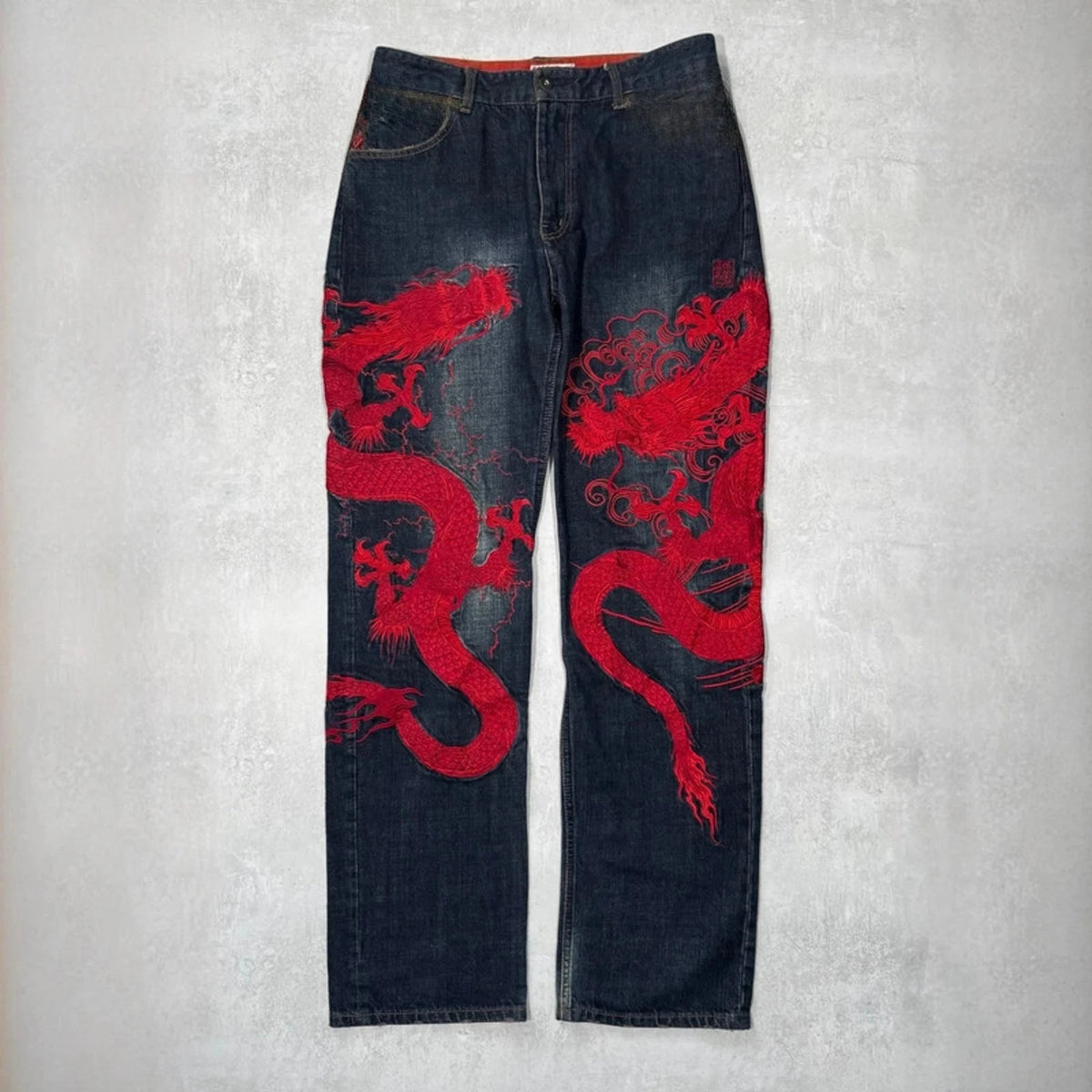 STORESDE Japanese Retro Selvedge Jeans Man Y2K High-end Brand Natural Indigo Dip Dyeing Harajuku Mopping Pants