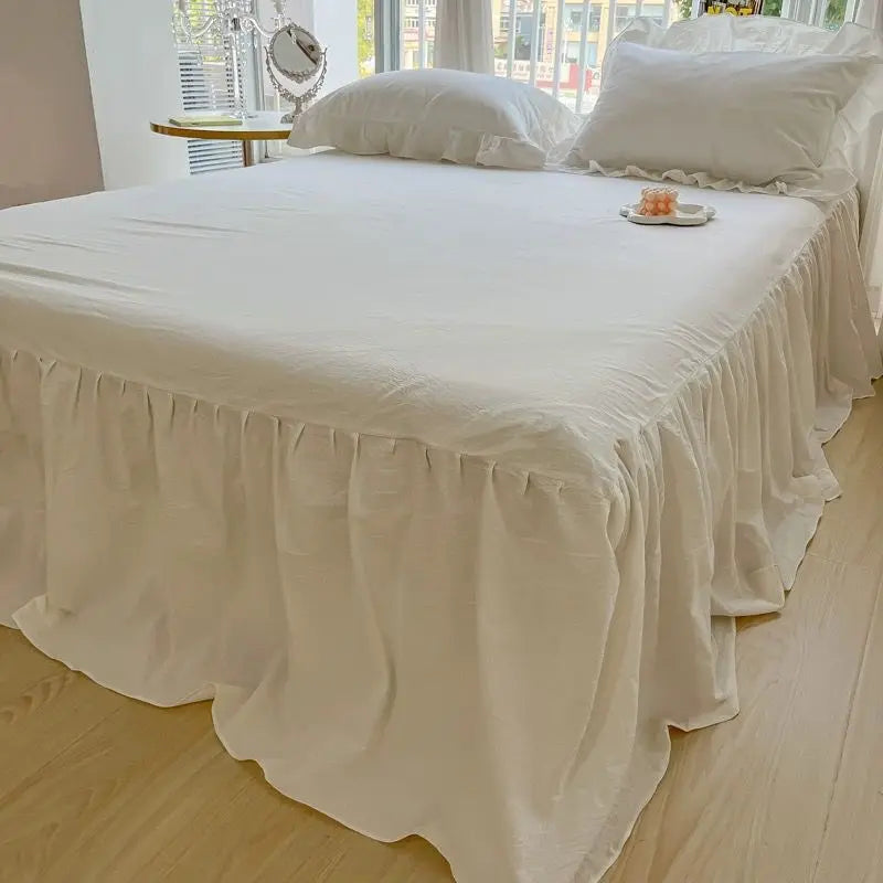 STORESDE Korean Princess Style Kawaii Girl Black Bow Bedding Set Skin-friendly Soft Duvet Cover Set Bed Sheet Or Bed Skirt Pillowcases