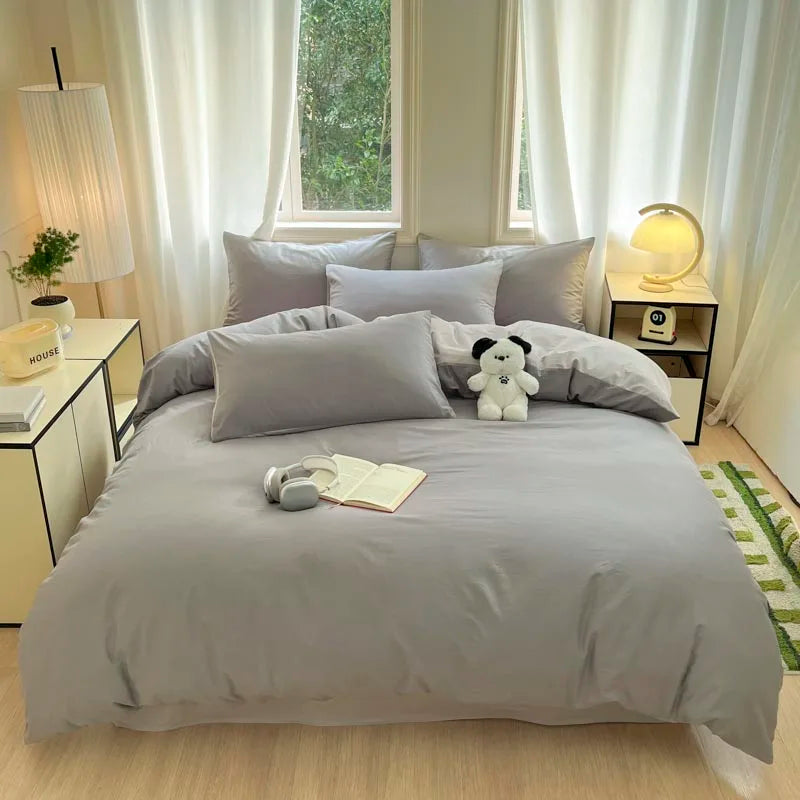 STORESDE 3pcs 100% Egyptian Cotton Duvet Cover Set 1pc Duvet Cover and 2pcs Pillowcases 150*200/220*220cm Single/double Queen King Size