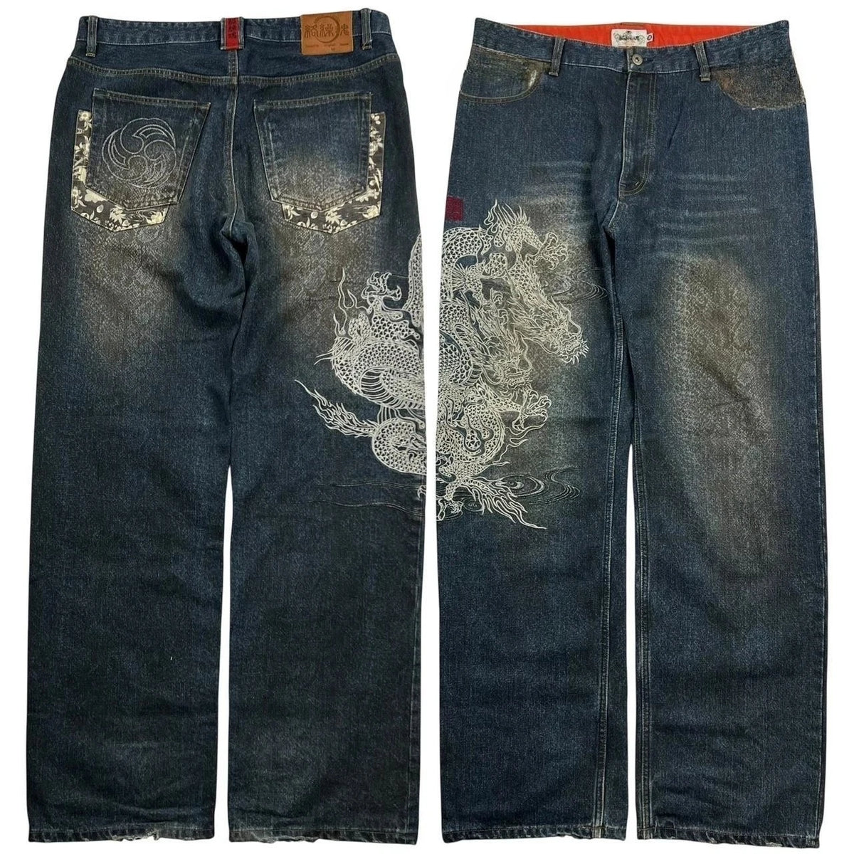 STORESDE Japanese Retro Selvedge Jeans Man Y2K High-end Brand Natural Indigo Dip Dyeing Harajuku Mopping Pants