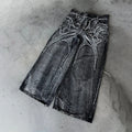 STORESDE Gothic Retro Oversized Baggy Fit Unisex Mopping Pants Y2K Phantom Jeans High Street Spider Embroidered Patch Hip Hop Streetwear