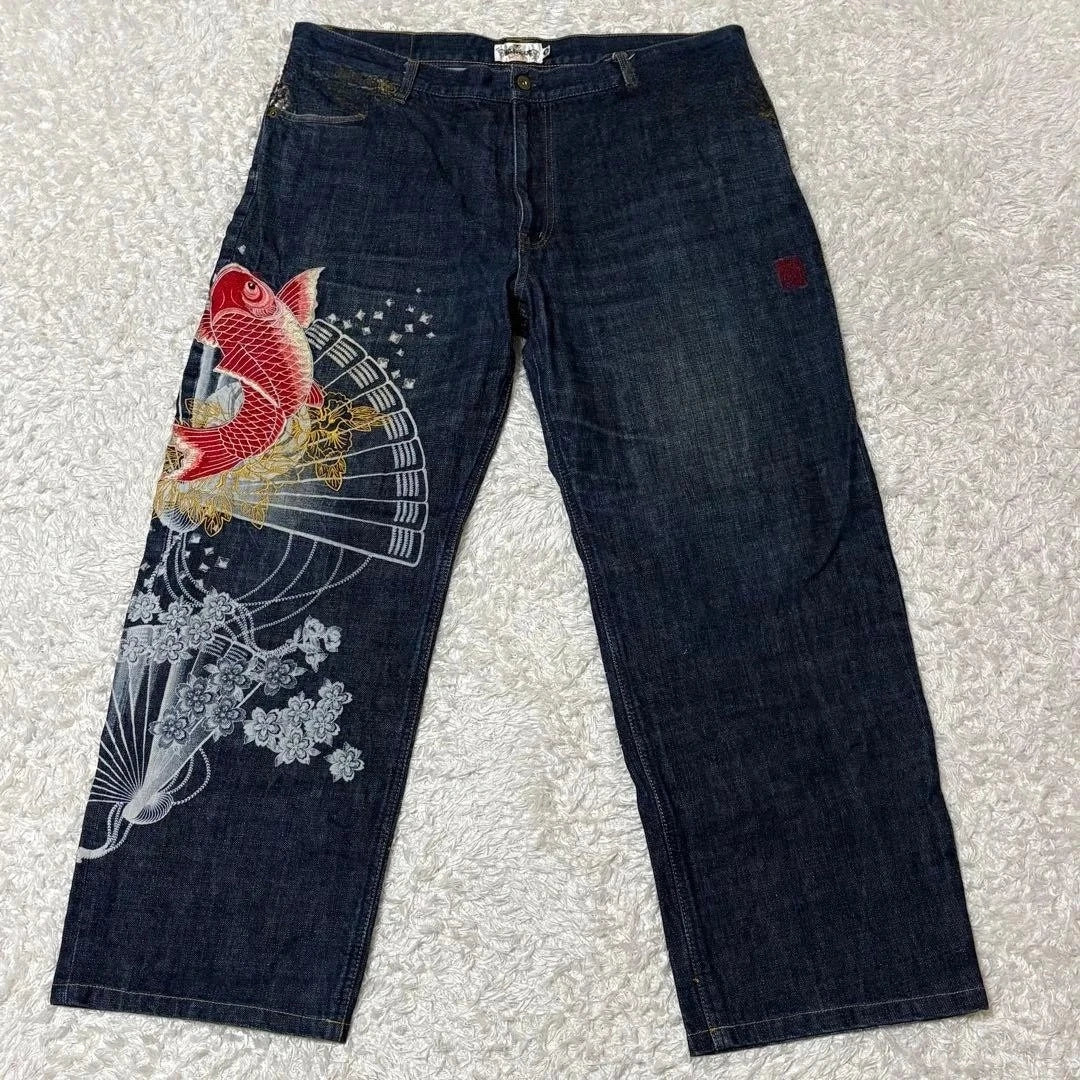 STORESDE Japanese Retro Selvedge Jeans Man Y2K High-end Brand Natural Indigo Dip Dyeing Harajuku Mopping Pants