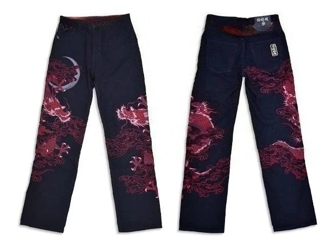 STORESDE Japanese Retro Selvedge Jeans Man Y2K High-end Brand Natural Indigo Dip Dyeing Harajuku Mopping Pants