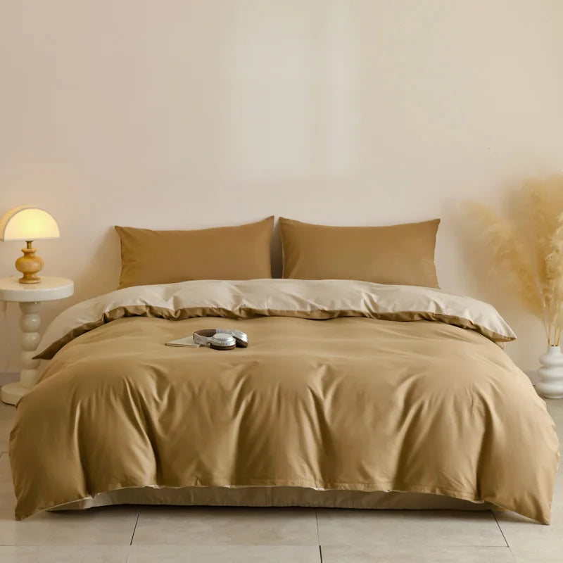 STORESDE 3pcs 100% Egyptian Cotton Duvet Cover Set 1pc Duvet Cover and 2pcs Pillowcases 150*200/220*220cm Single/double Queen King Size