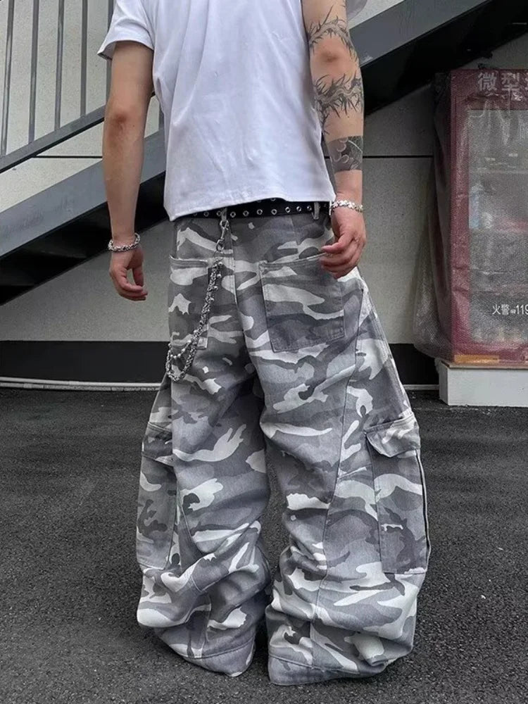 STORESDE 2026 Pantalones Y2K Streetwear Camouflage Baggy Cargo Jeans Pants For Men Clothing Wide Leg Oversize Long Trousers Moda Hombre