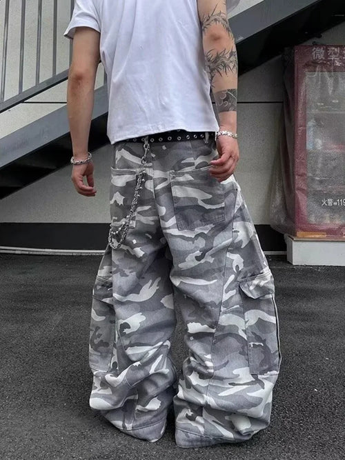 STORESDE 2026 Pantalones Y2K Streetwear Camouflage Baggy Cargo Jeans Pants For Men Clothing Wide Leg Oversize Long Trousers Moda Hombre