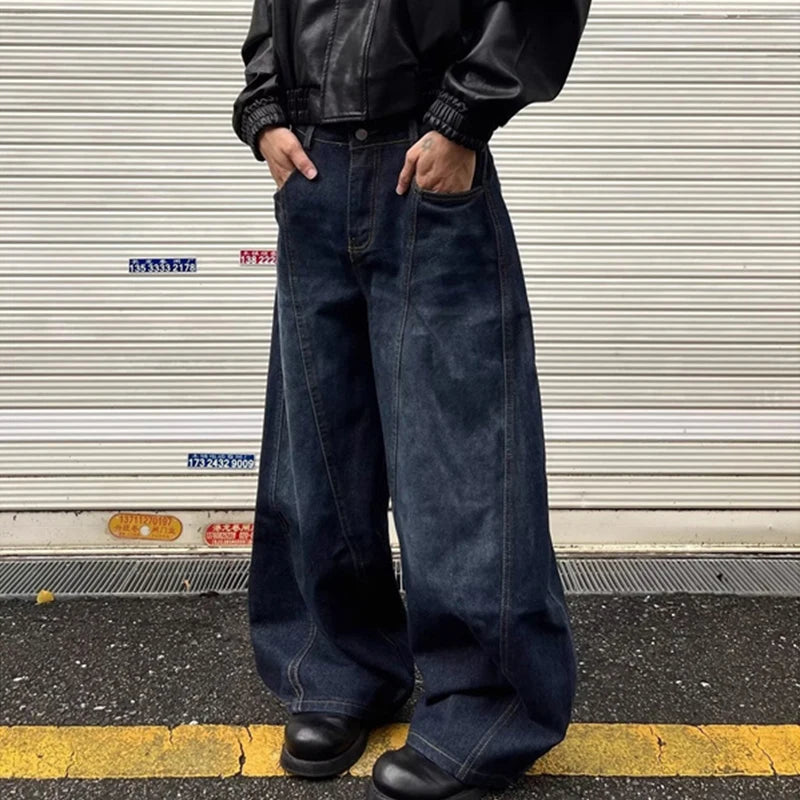 STORESDE New Men's American Goth Letter Printed Baggy Denim Pantalones Spring Y2K Streetwear Straight Jeans Hip Hop Fashion Jean Trousers