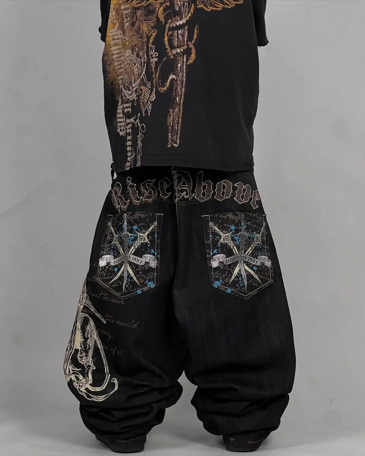 STORESDE Y2K American Jeans Mens Oversized Retro Hip-Hop Wide-Leg Pants Harajuku Trend Rock Women Straight Pants