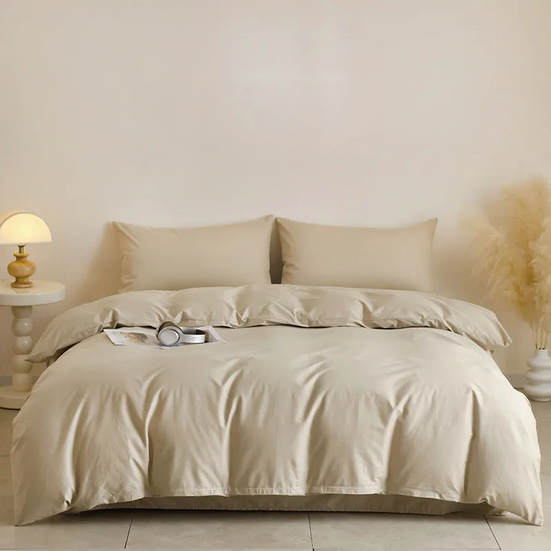STORESDE 3pcs 100% Egyptian Cotton Duvet Cover Set 1pc Duvet Cover and 2pcs Pillowcases 150*200/220*220cm Single/double Queen King Size