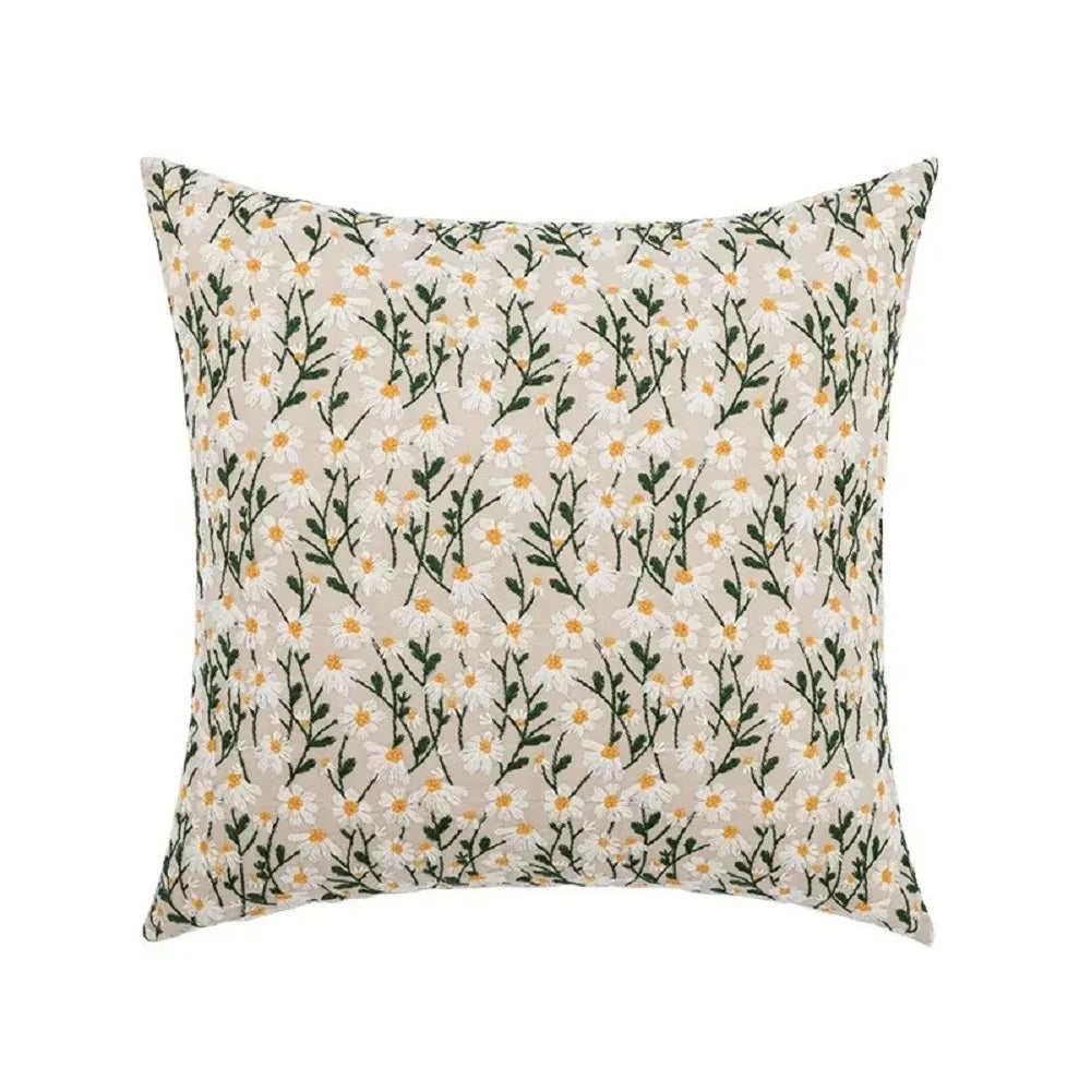 STORESDE 45x45CM Embroidered Floral Pillow Case Decor Home Light Luxury Sweet Pillow Cushion Cover Throw Square Funda Cogines De