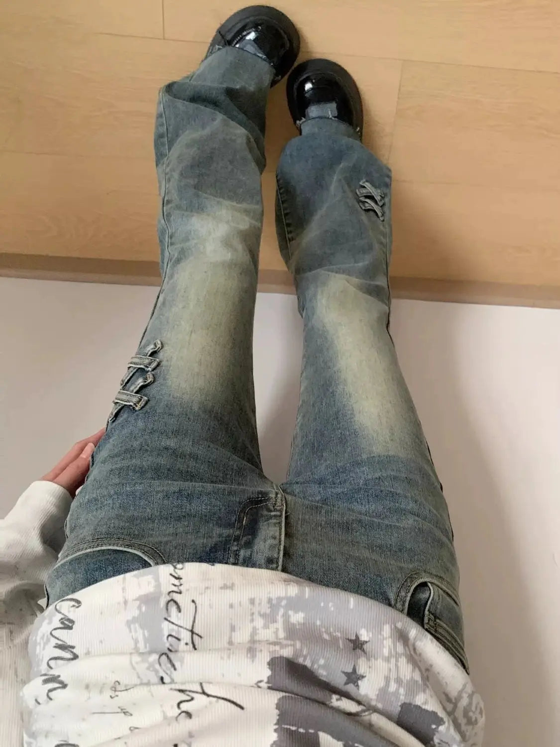 STORESDE New retro high waist solid color micro-flare women jeans y2k fashion street clothing slim and slim stretch flared pants