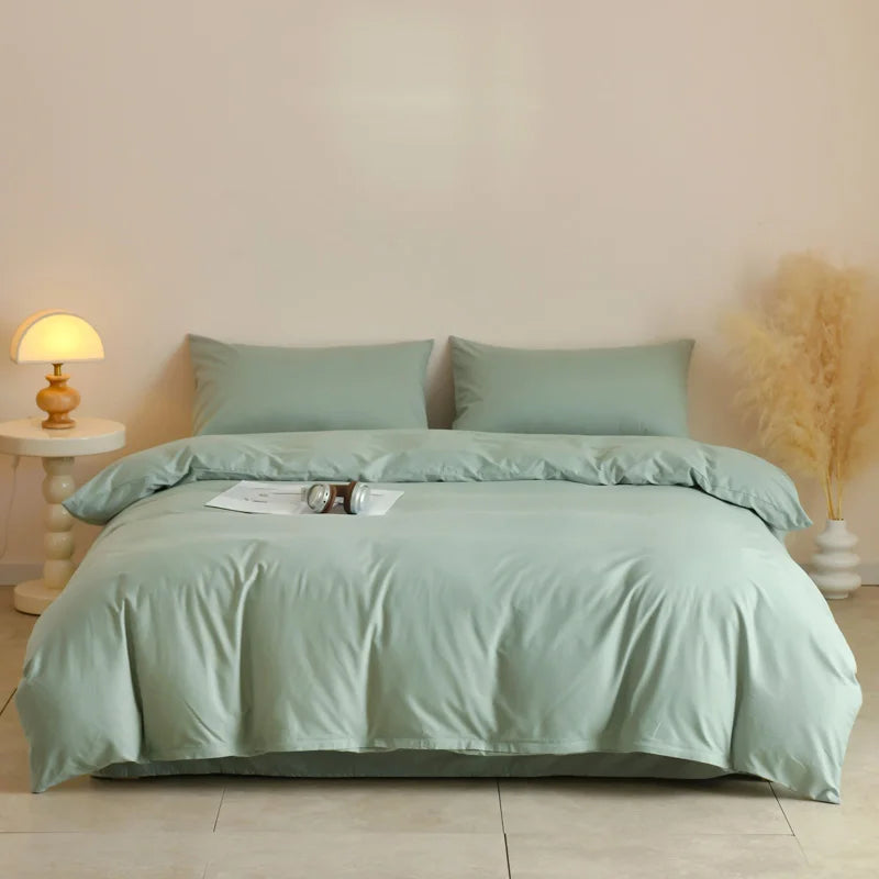 STORESDE 3pcs 100% Egyptian Cotton Duvet Cover Set 1pc Duvet Cover and 2pcs Pillowcases 150*200/220*220cm Single/double Queen King Size