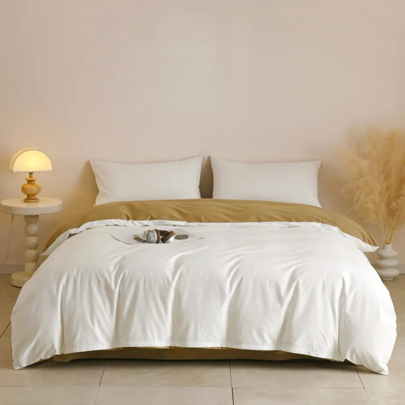 STORESDE 3pcs 100% Egyptian Cotton Duvet Cover Set 1pc Duvet Cover and 2pcs Pillowcases 150*200/220*220cm Single/double Queen King Size