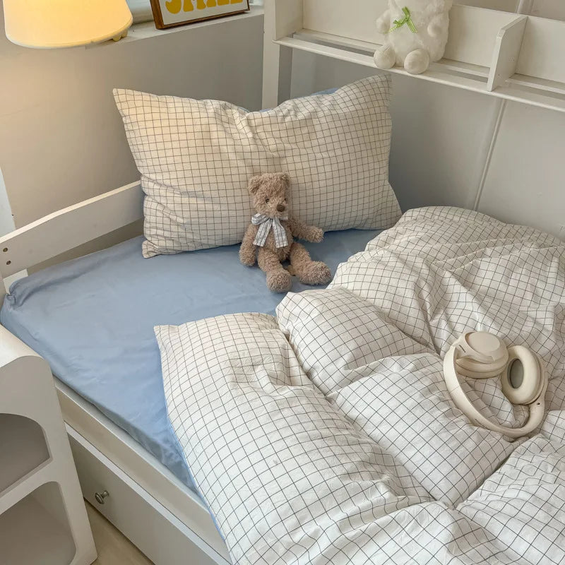STORESDE Home Quality Bedding Set Soft Cotton Duvet Cover Pillowcase Flat Sheet 3pcs Set Home Textiles Bedding Adjustable 0.9-1.2m Bed 이불