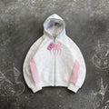 STORESDE American Retro Spider Patchwork Print Hoodies Fashion Oversized Loose Full Zipper Hoodie Men Jacket Gothic Street Y2k Sweatshirt