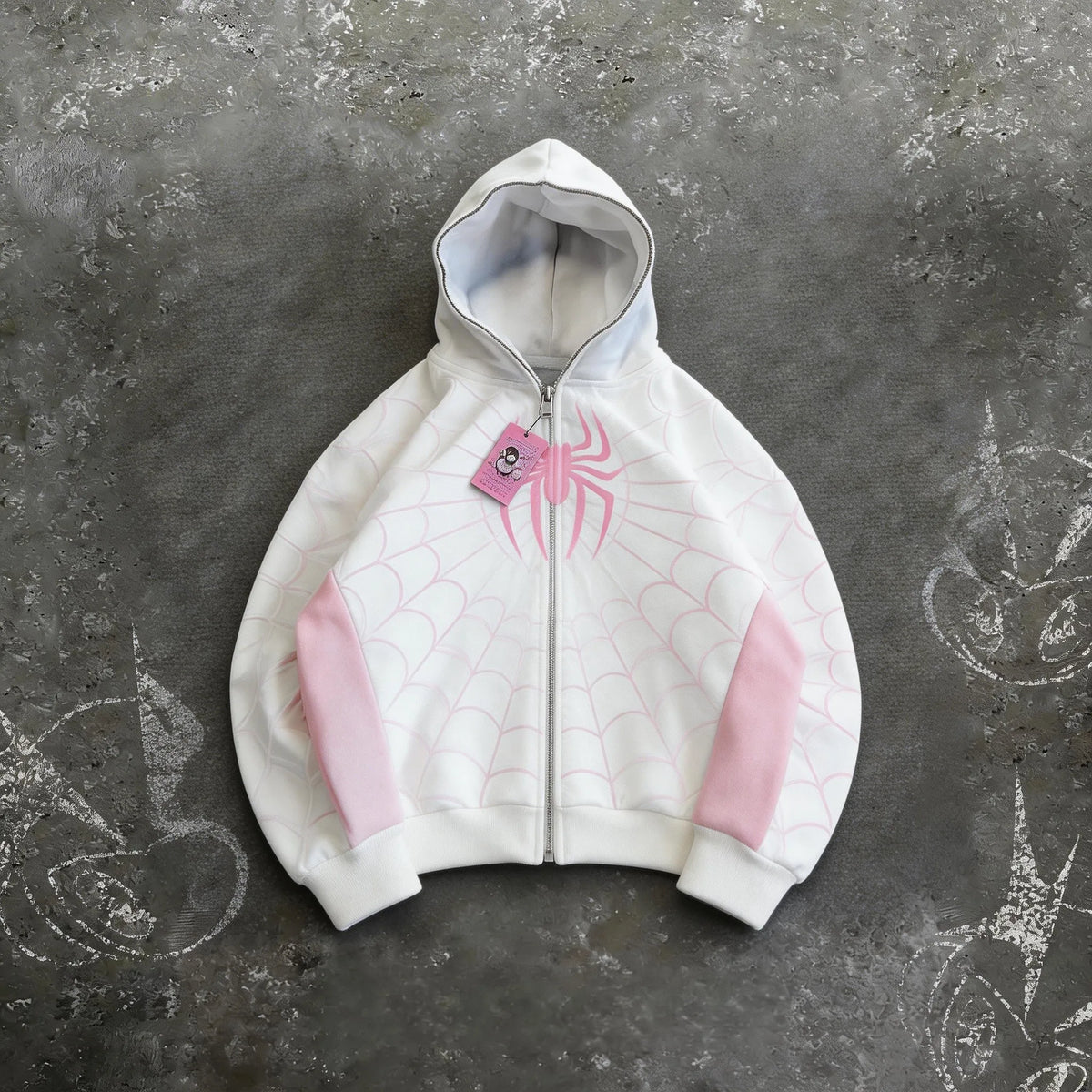 STORESDE American Retro Spider Patchwork Print Hoodies Fashion Oversized Loose Full Zipper Hoodie Men Jacket Gothic Street Y2k Sweatshirt