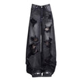 STORESDE High Street Vintage Black Ripped Jeans Fashion Wide Leg Pants Women'S High Waisted Straight Leg Pants Baggy Pants Y2k Jeans