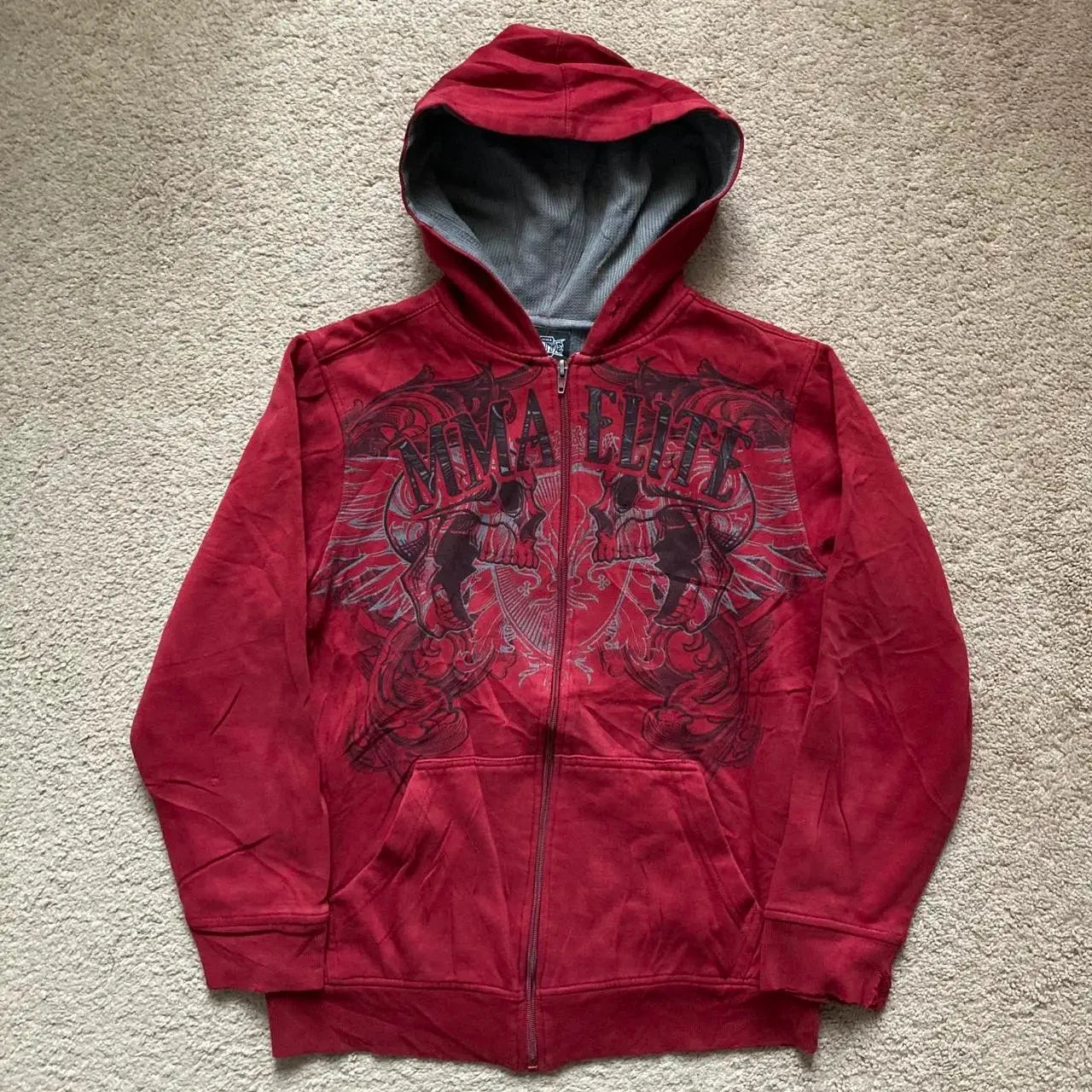 STORESDE 2025 American Vintage Oversized Skull Graphic Zipper Hoodie Men Y2K Harajuku Hip Hop Gothic Couple Casual Joker Sweatshirt Coats