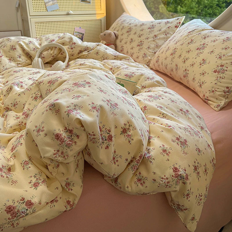 STORESDE Floral Style Duvet Cover Soft Quilt Cover Single/Double/Queen Size Comforter Covers Girls Room Bedding (Pillowcase Need Order)